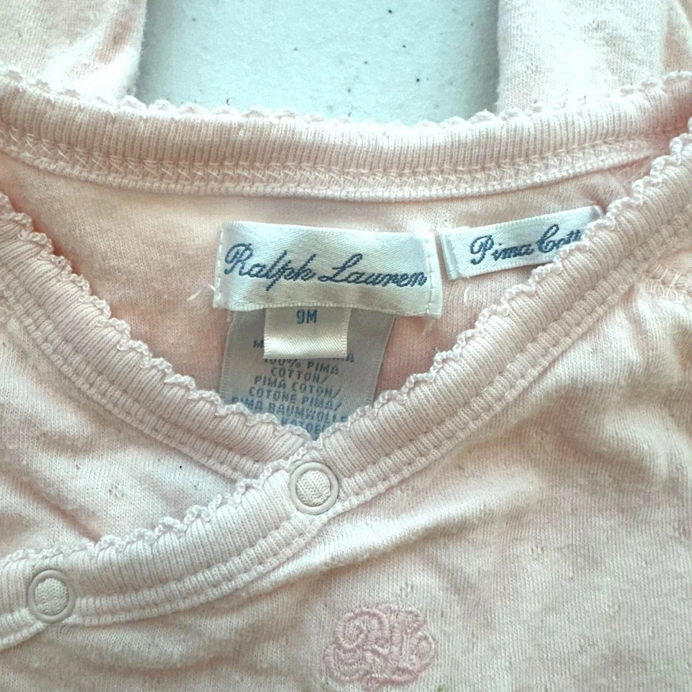 Ralph Lauren Baby Girl Pink Footie Pajamas Sleepsuit Outfit Footed Coverall 6m